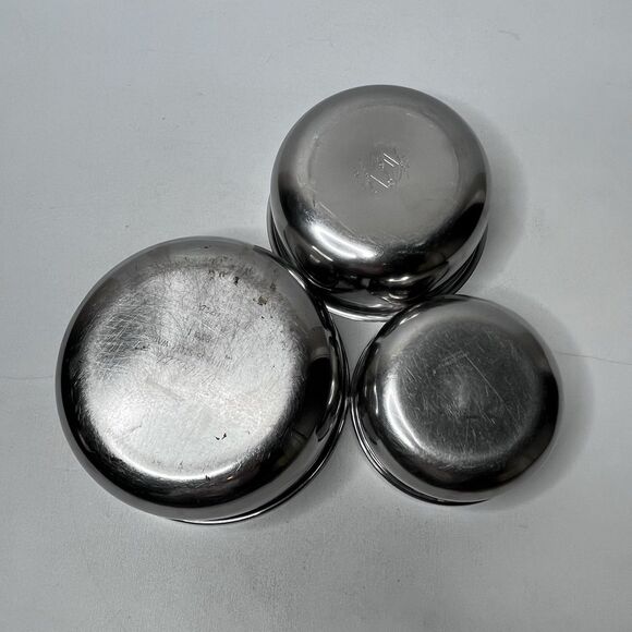 Lot Of 3 Vintage 1960s Vollrath Stainless Steel Mixing Bowl Bowls - Picture 5 of 13